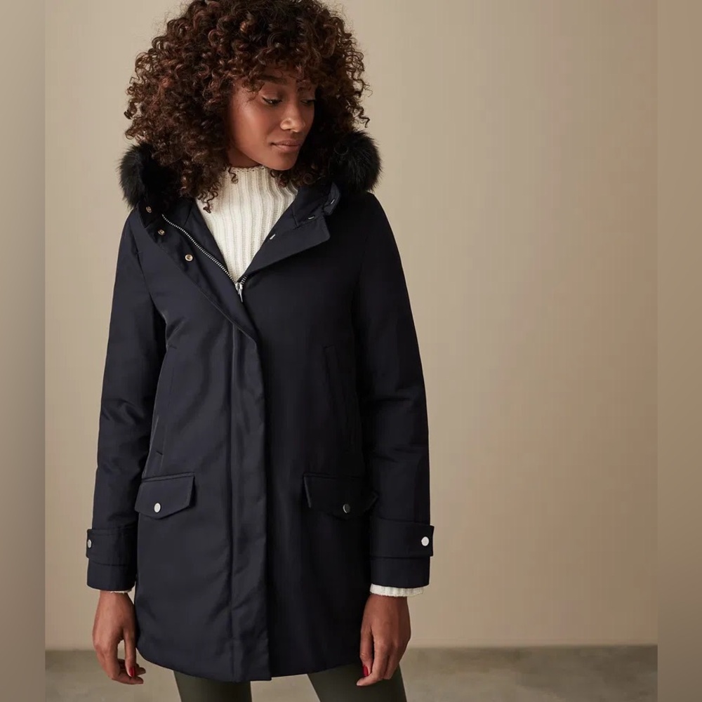 Reiss RosieParka Jacket with Fur Trim